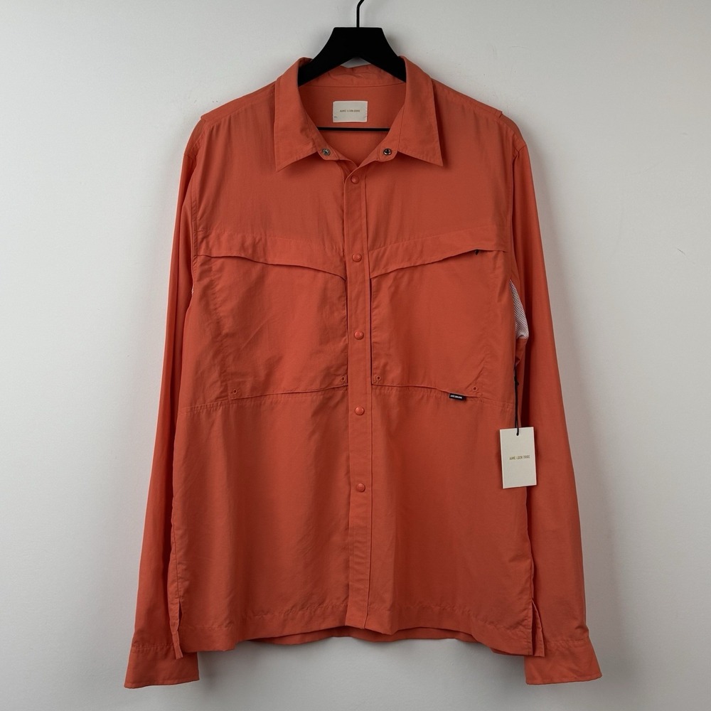 Aimé Leon Dore Lake Shirt Mens XL Orange Button Up Lightweight Long Sleeve NEW